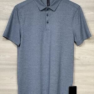 Men's Lululemon Evolution Polo Pique Size S Heathered Iron Blue HTIR